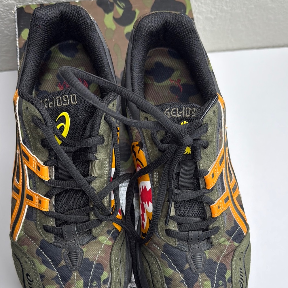 Asics Bape Camo Green and Orange Boys US size 6.5 - Picture 5 of 6